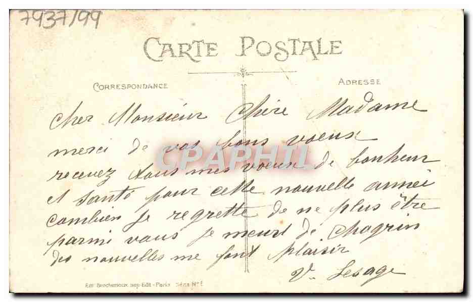 CPA Fantaisie Enfants Bonne annee — Rückseite