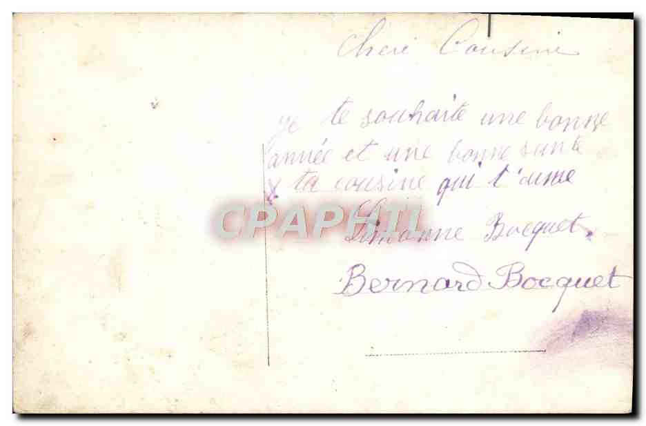 CPA Fantaisie Bonne annee Enfant Luge — Verso