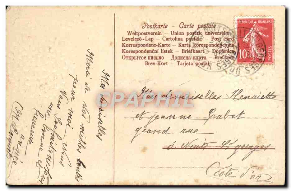 CPA Fantaisie Fleurs Mains — Verso