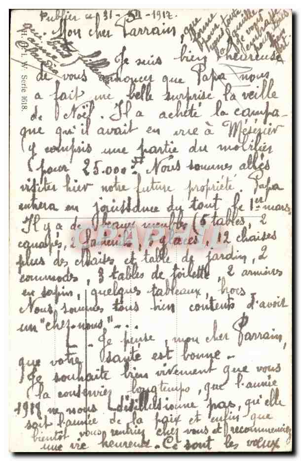 CPA Fantaisie Bonne annee — Rückseite