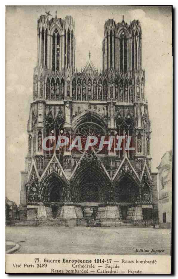 Reims — Geborgte Kathedrale — Fassade — Ausgabe Jaouen