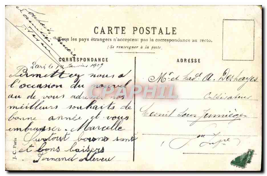 CPA Fantaisie Fleurs  — Rückseite