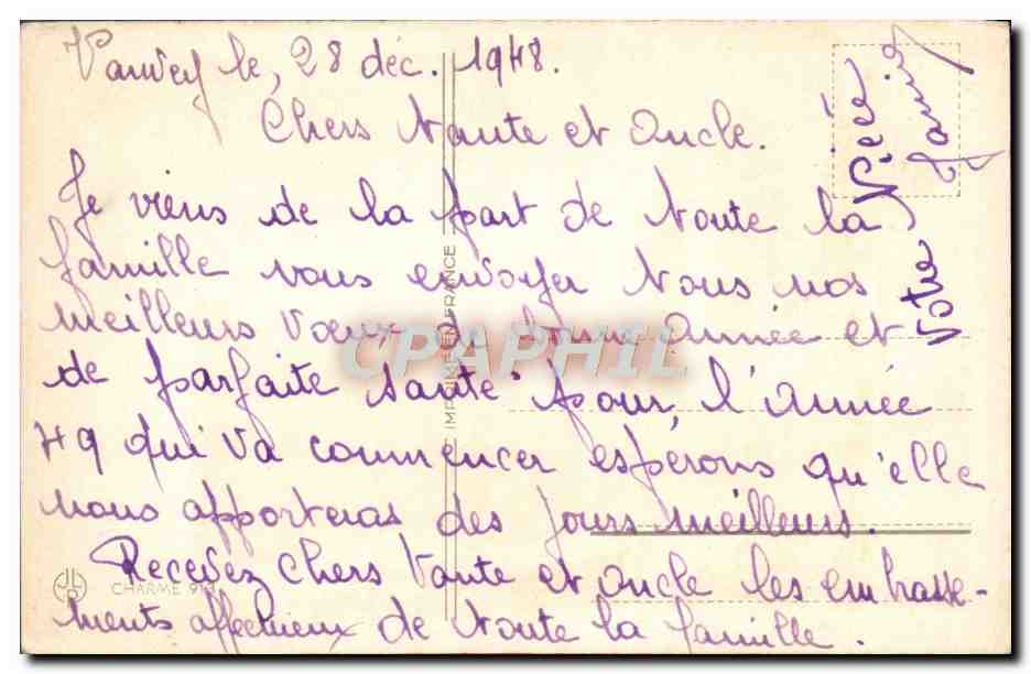 CPA Fantaisie Bonne annee — Rückseite