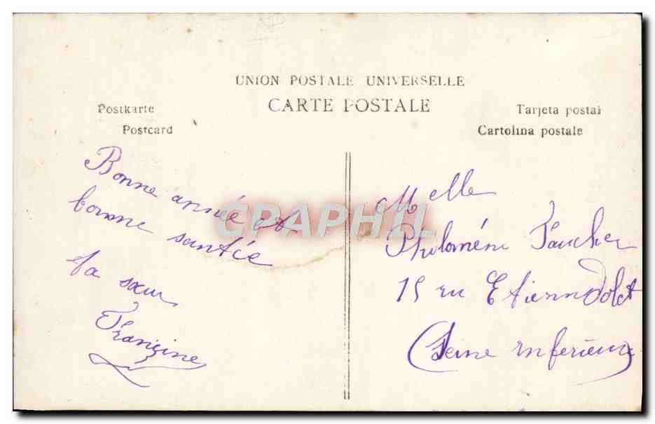 CPA Fantaisie Bonne annee — Verso