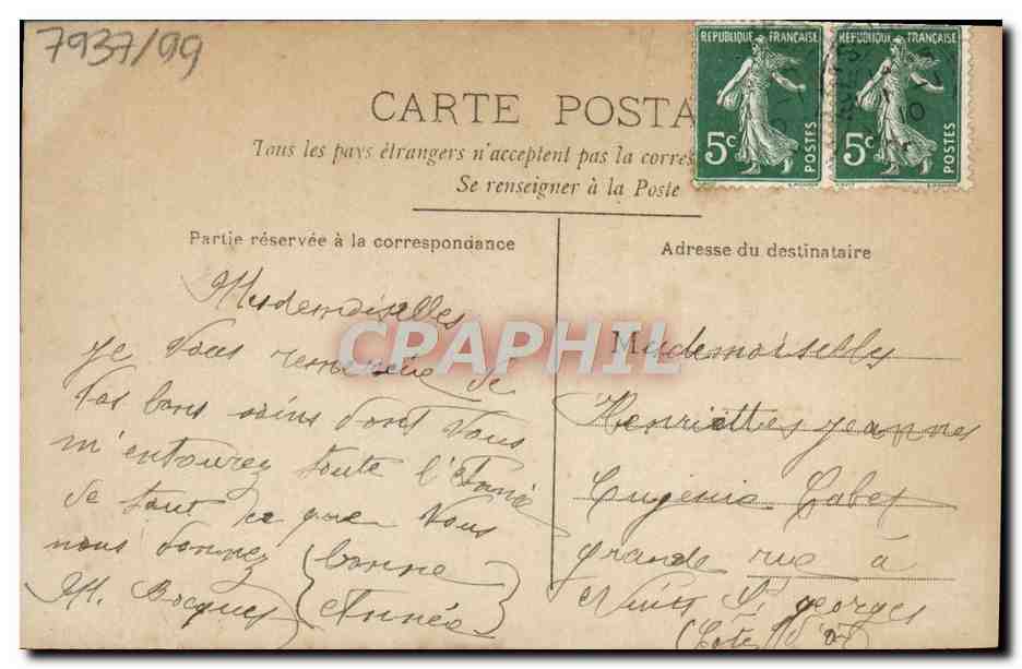 CPA Fantaisie Enfants Ecureuil Luge — Verso