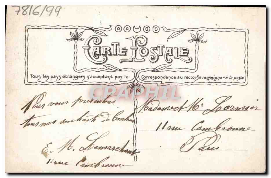 CPA Fantaisie Fleurs — Verso