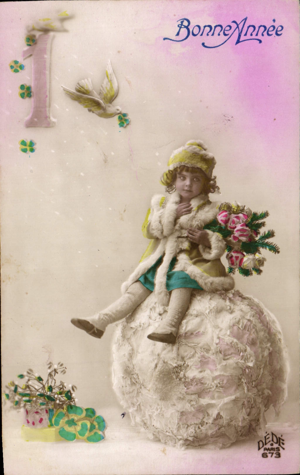 CPA Fantaisie Enfant Colombe