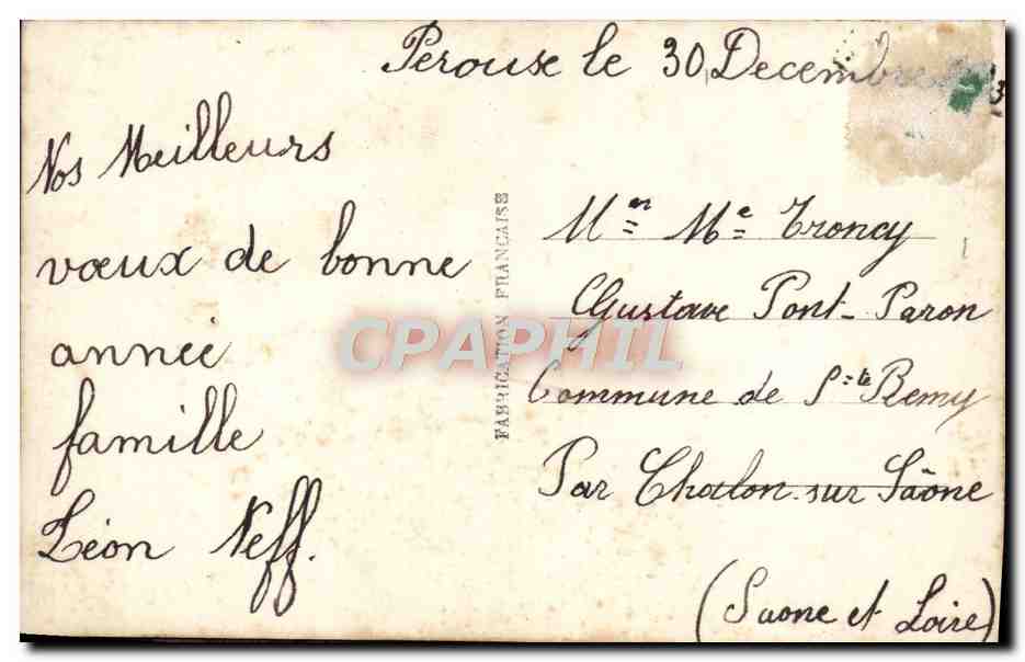 CPA Fantaisie Enfant Colombe — Rückseite