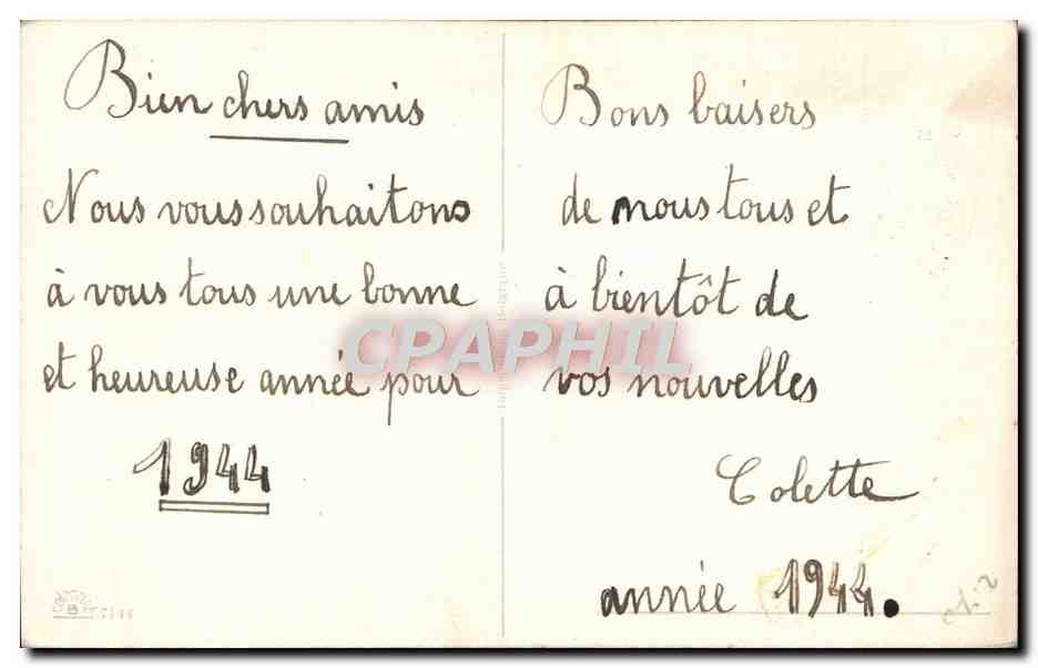 CPA Fantaisie Bonne annee Fer a cheval — Rückseite