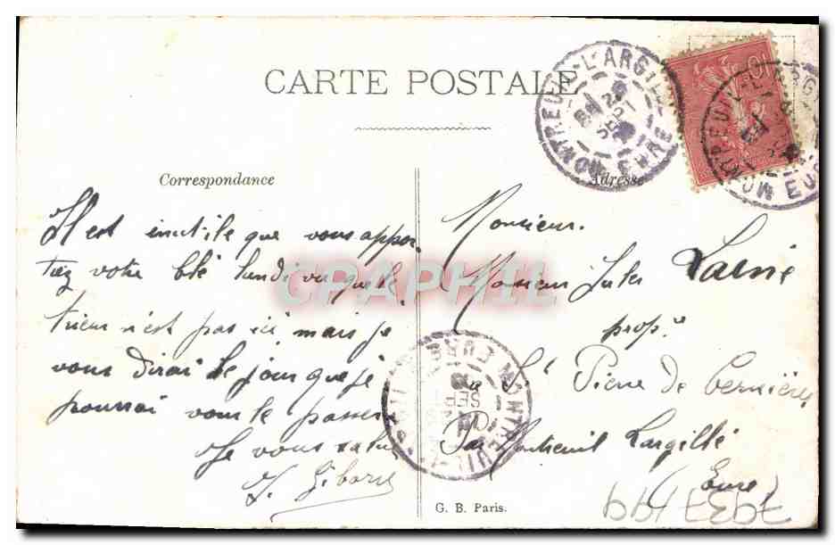 CPA Fantaisie  — Verso
