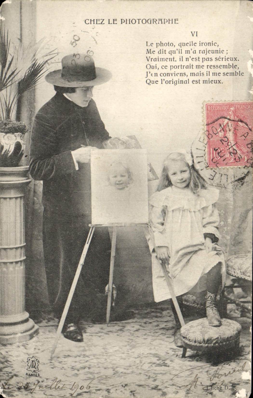 CPA Fantaisie Chez le photographe Enfant