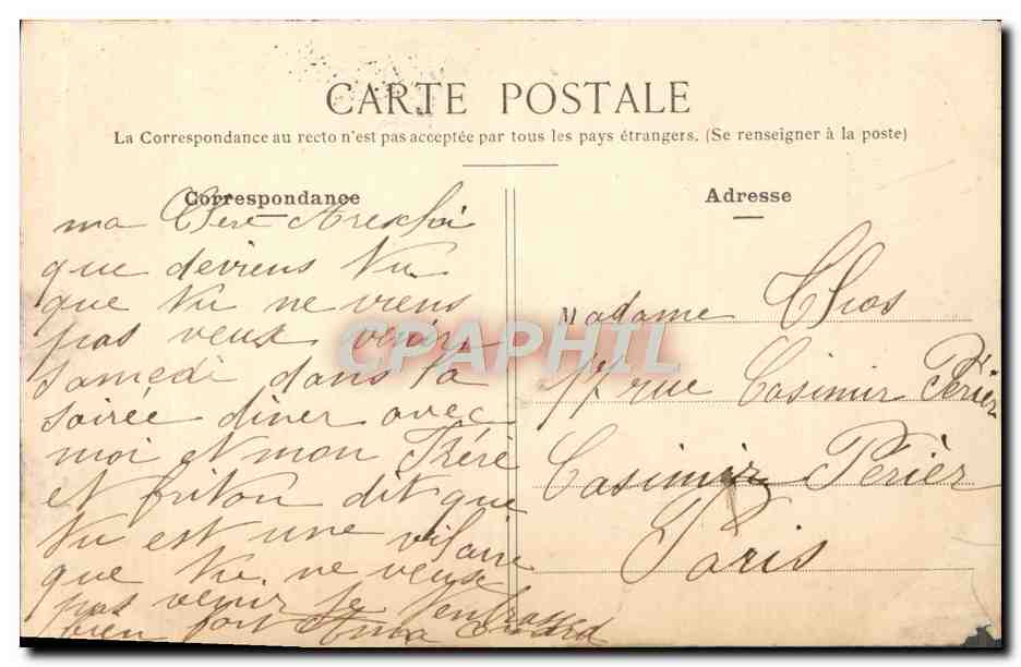 CPA L'aiglon Metternich M Andre Galmettes — Verso
