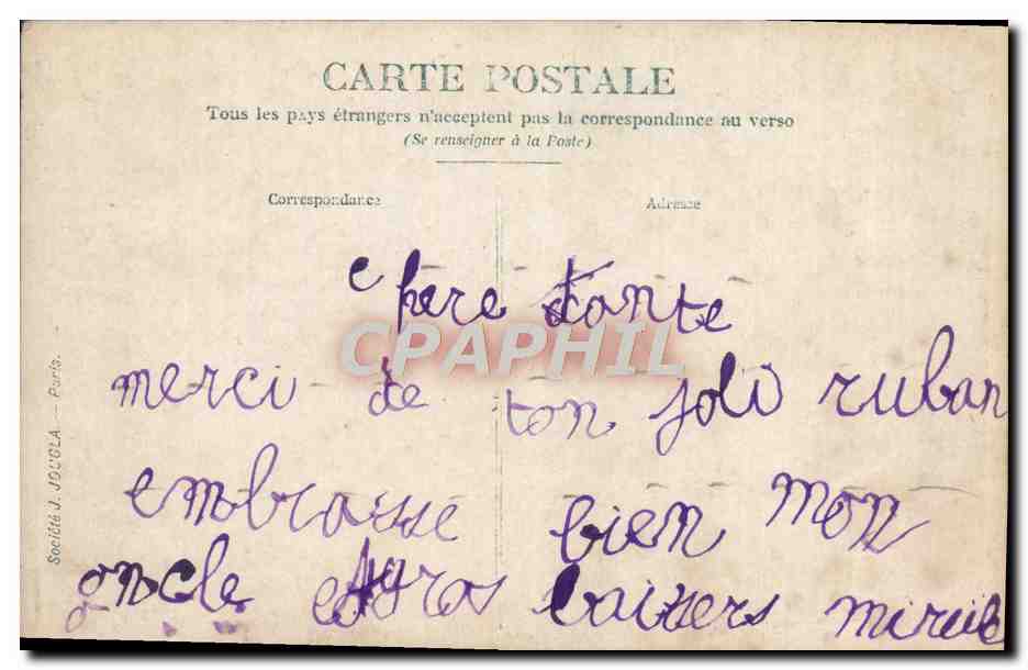 CARTE PHOTO Cuve attelage Cheval — Rückseite