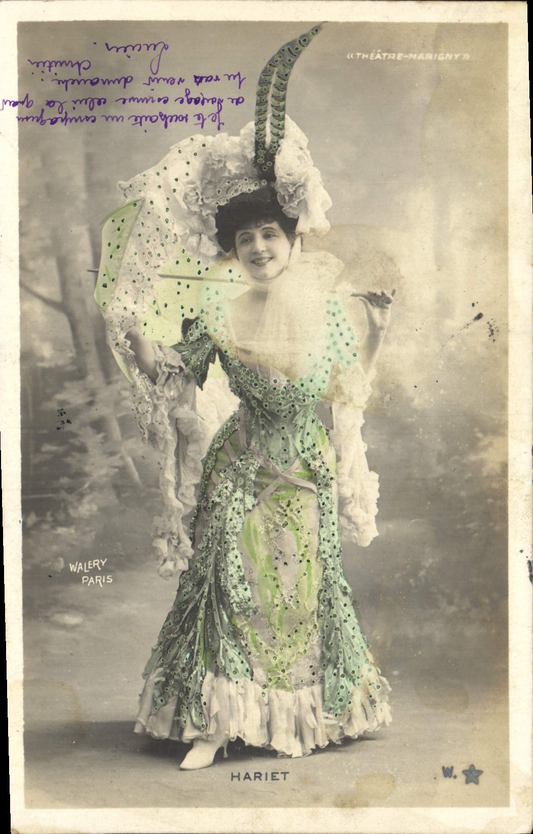 Sujet : Actrice Harriet — Théâtre Marigny — Éditeur Walery, Paris