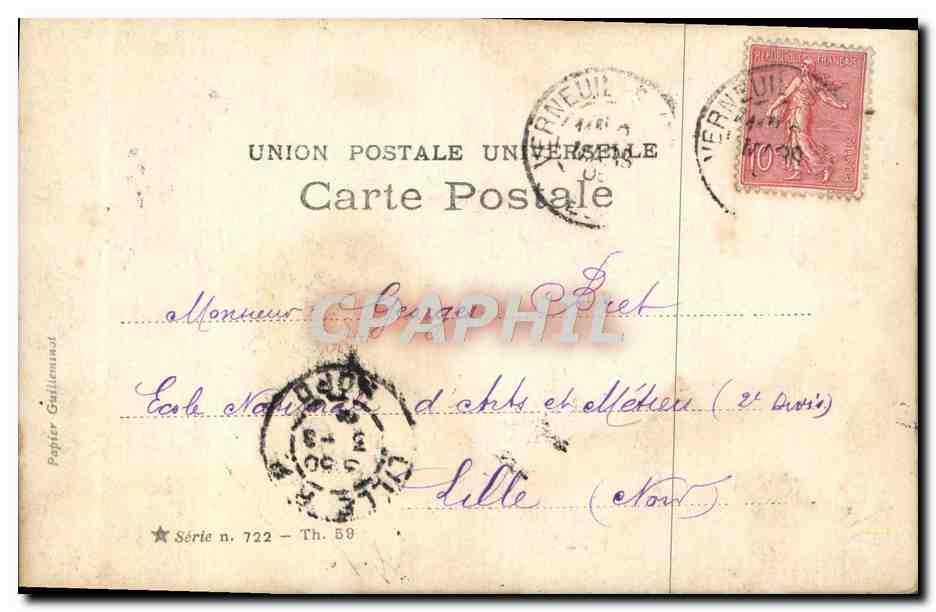 Sujet : Actrice Harriet — Théâtre Marigny — Éditeur Walery, Paris — Verso