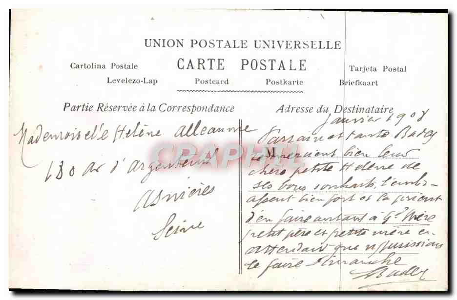 CPA Fantaisie Enfant — Rückseite