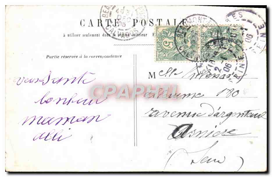 CPA Fantaisie Enfant Bonne Annee — Rückseite