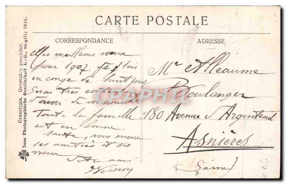 CPA Fantaisie Enfant Bonne Annee — Rückseite