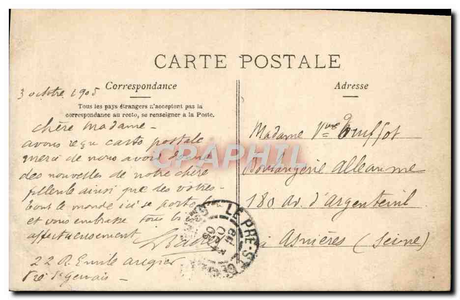 CPA Fantaisie Enfant Nid Rose — Verso