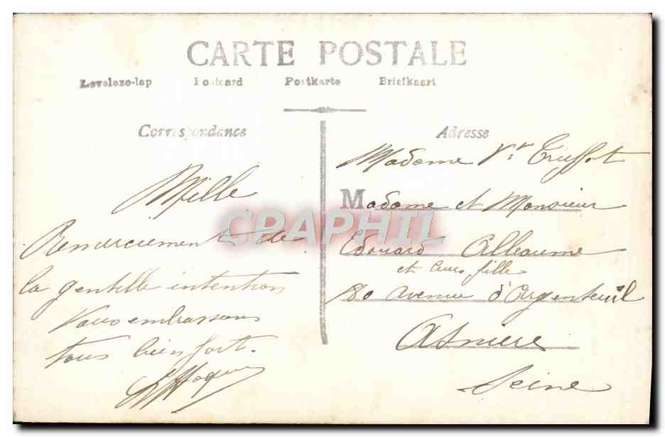 CPA Fantaisie Enfant Mes Meilleurs Baisers — Rückseite