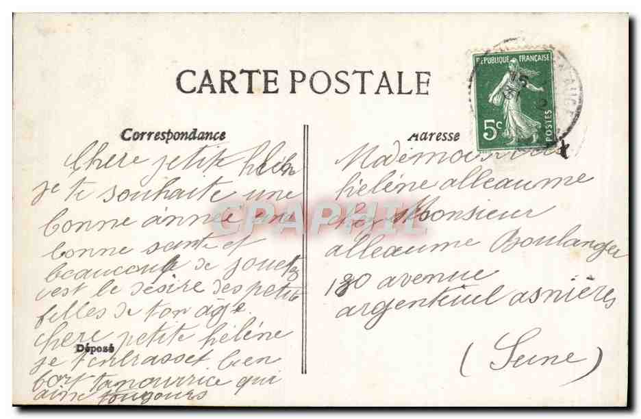 CPA Fantaisie Enfants Vive le Nouvel An et Vous — Verso