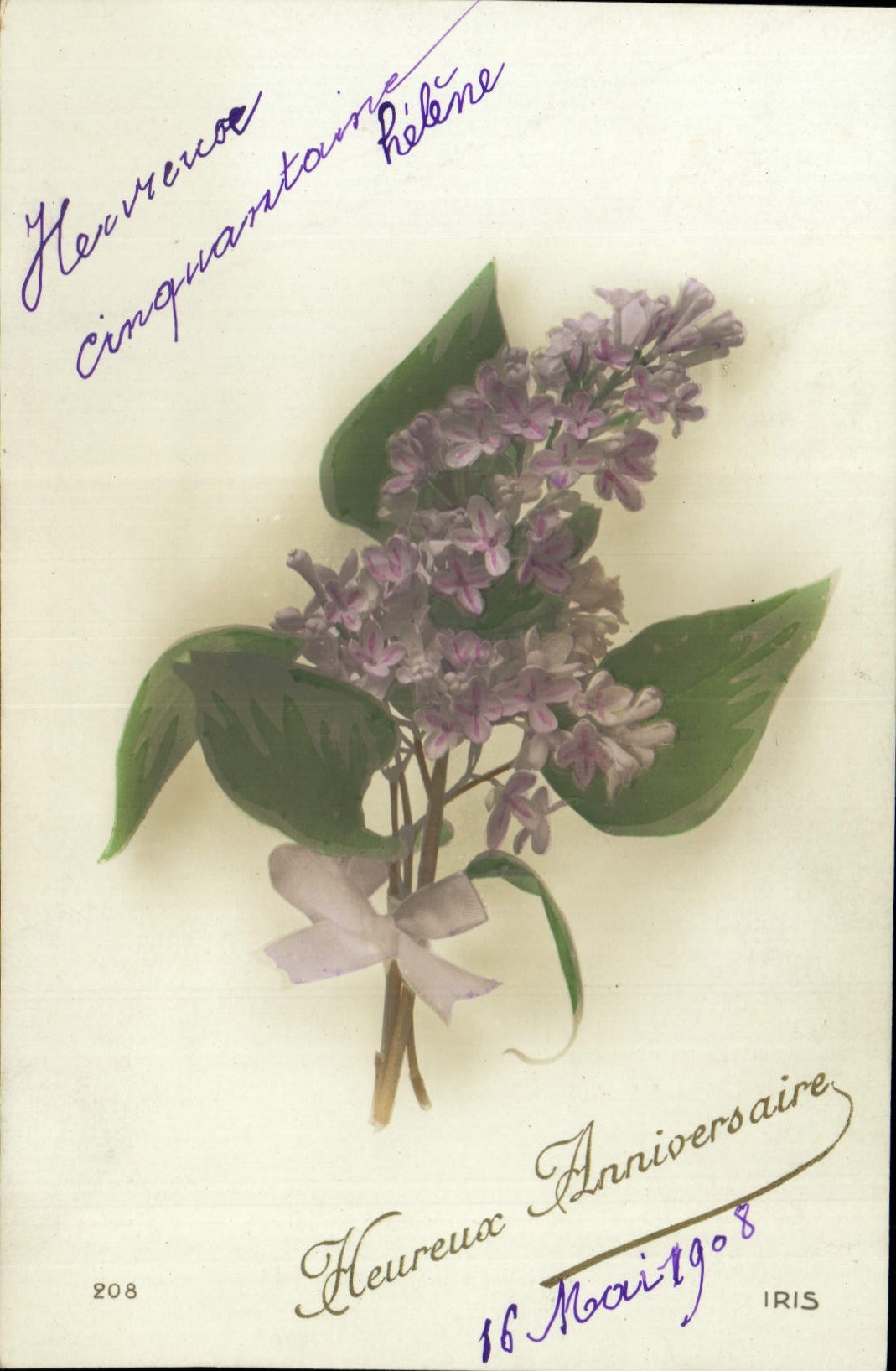 CPA Fantaisie Fleurs Heureux Anniversaire