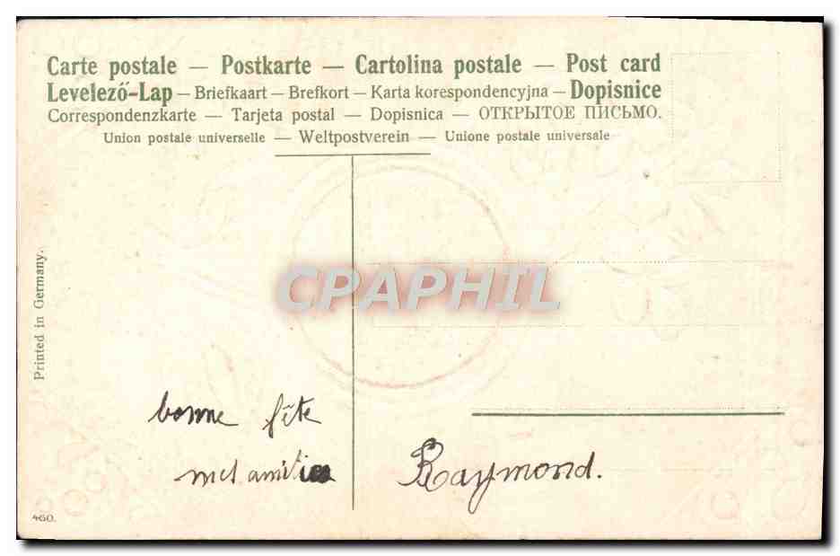 CPA Fantaisie Fleurs Offrande Du Coeur — Rückseite