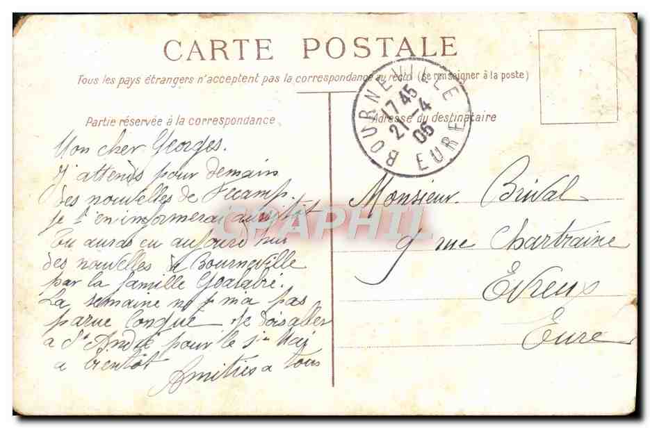 CPA Fantaisie Femme Enfant Chat — Verso