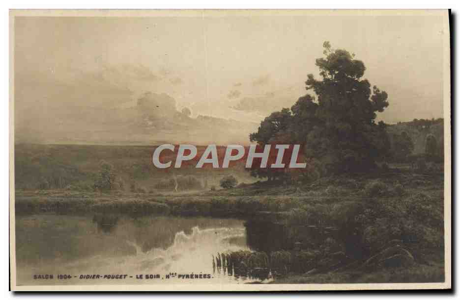 CPA Fantaisie Salon 1904 Didier Pouget Le soir Hautes Pyrenees