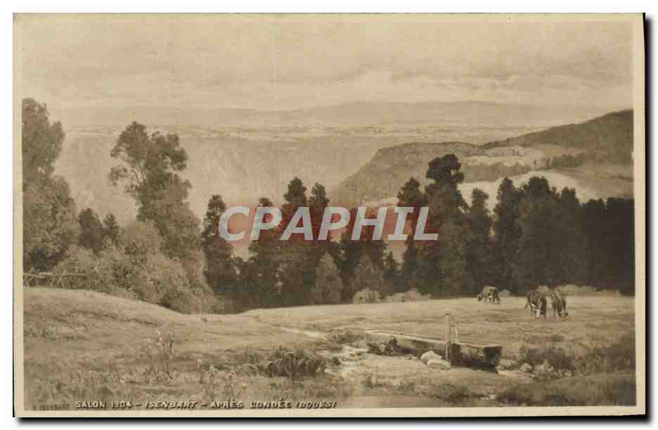 CPA Salon 1904 Isenbart Apres l'ondee Doubs Vaches