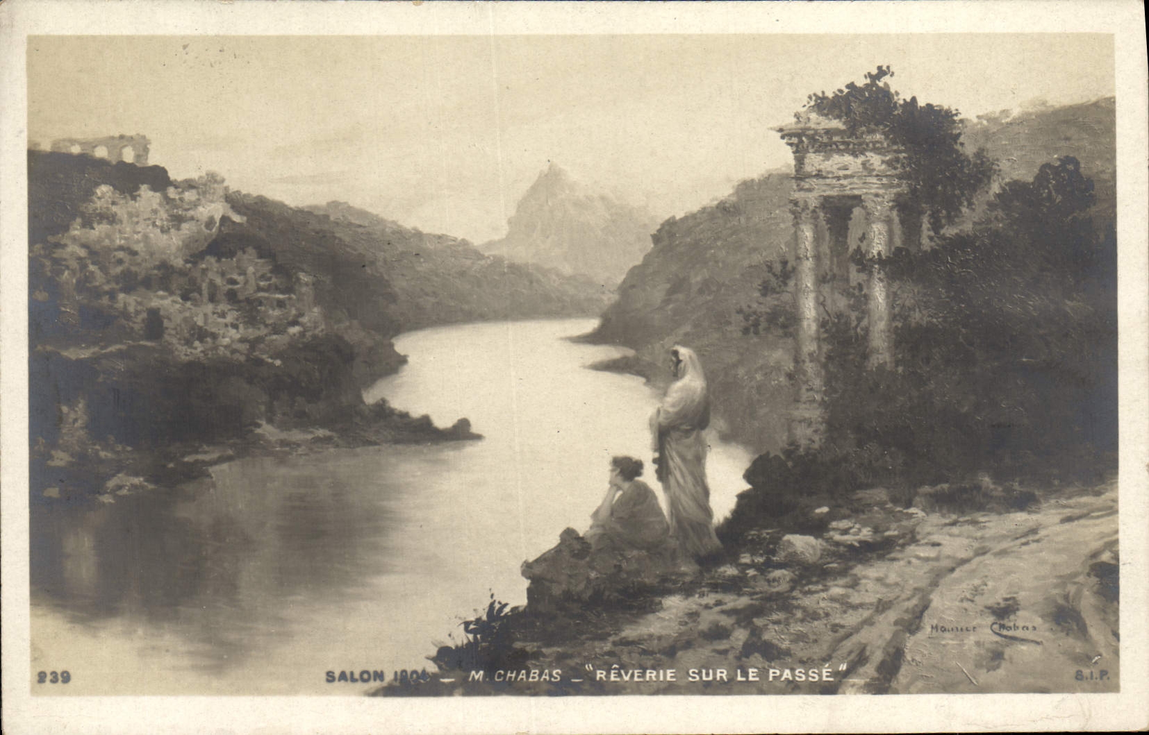 Rêverie sur le passé — Salon 1904 — M. Chabas — Éditeur A.I.P. — N° 239