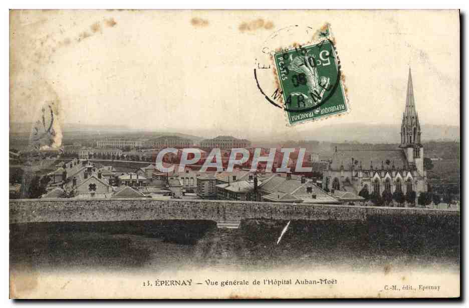 CPA Epernay Vue Generale de L'Hopital Auben Moet