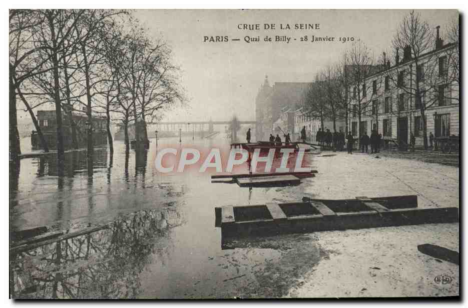 Crue de la Seine — Paris — Quai de Billy — 28 Janvier 1910