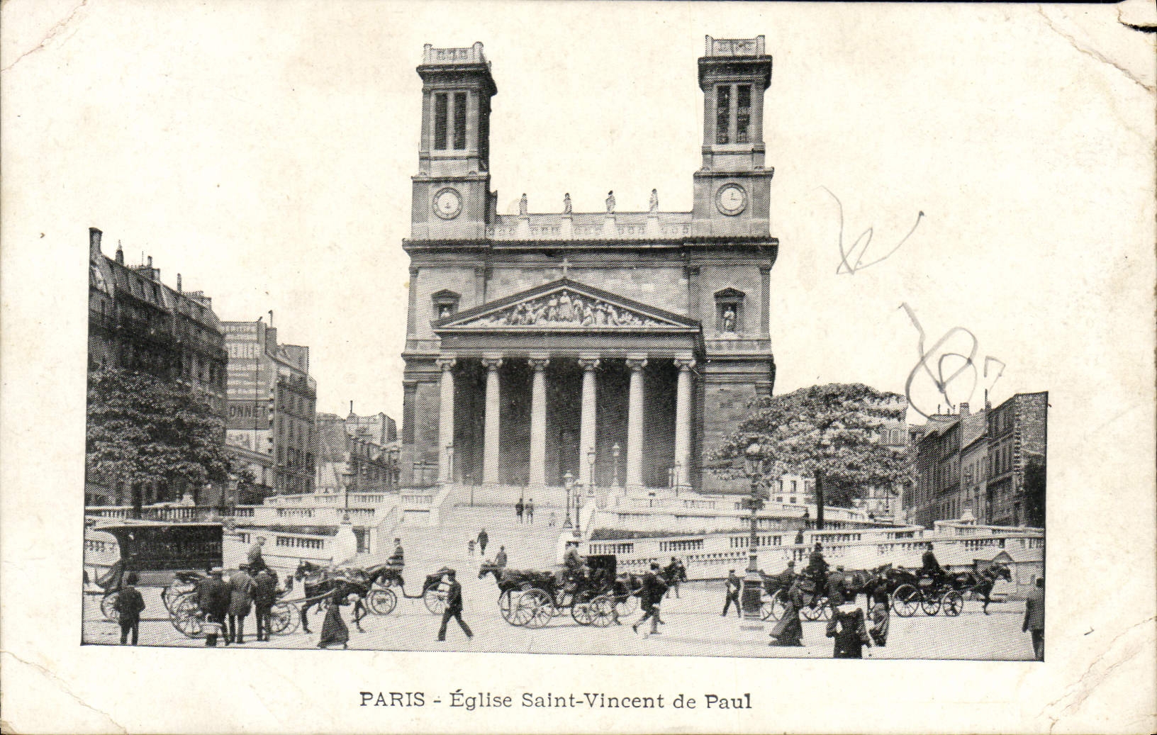 CPA Paris Eglise Saint Vincent de Paul Galeries Lafayette
