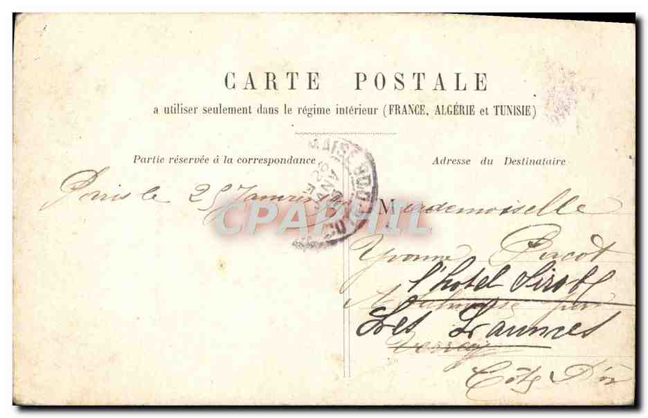 CPA Paris L'Arc de Triomphe du Carrousel — Rückseite