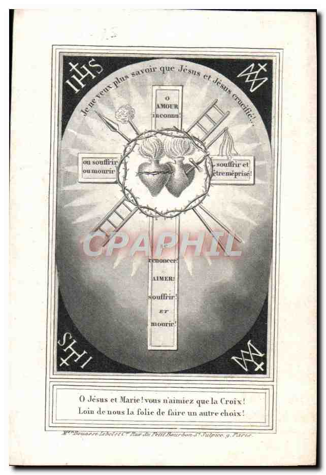 Image pieuse O Jesus et Marie vous naimiez que la Croix
