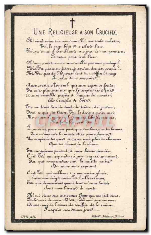 Image pieuse La Croix Des Amis De La Croix — Verso