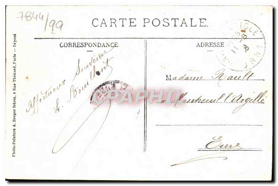 CPA Grande Trappe le refectoire (carte toilee) — Rückseite