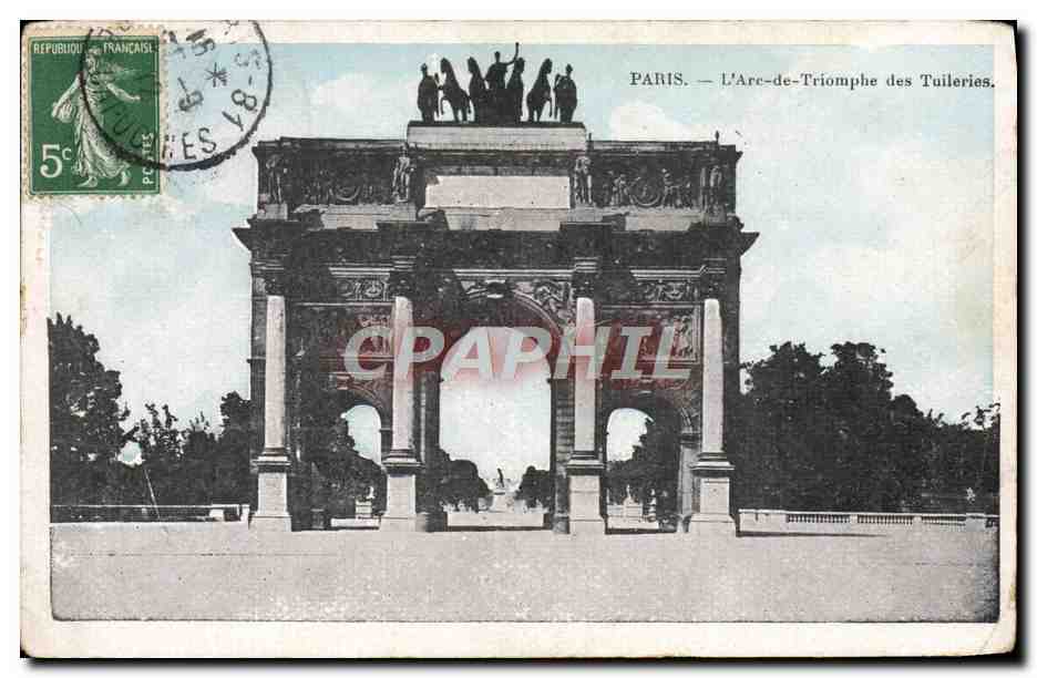 CPA Paris Arc de Triomphe aux Tuileries