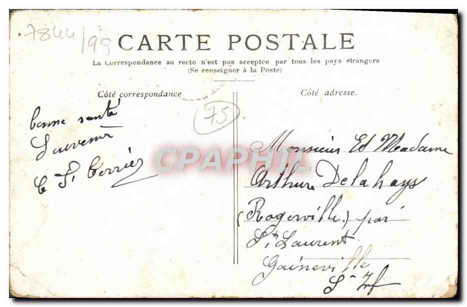 CPA Paris Arc de Triomphe aux Tuileries — Rückseite