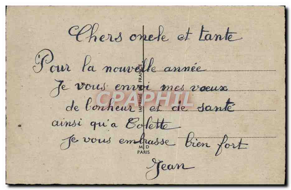 CPA Fantaisie Bonne annee — Verso