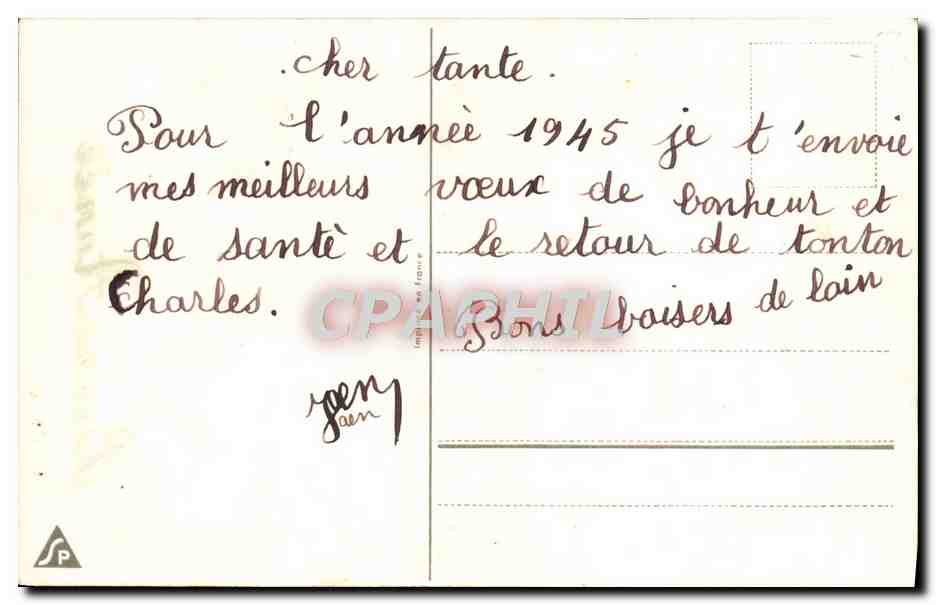 CPA Fantaisie Bonne annee — Rückseite