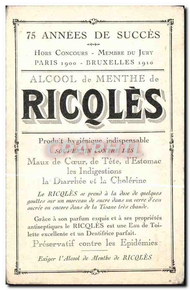 CPA Fantaisie Soldats Militaria Publicite Ricqles — Rückseite