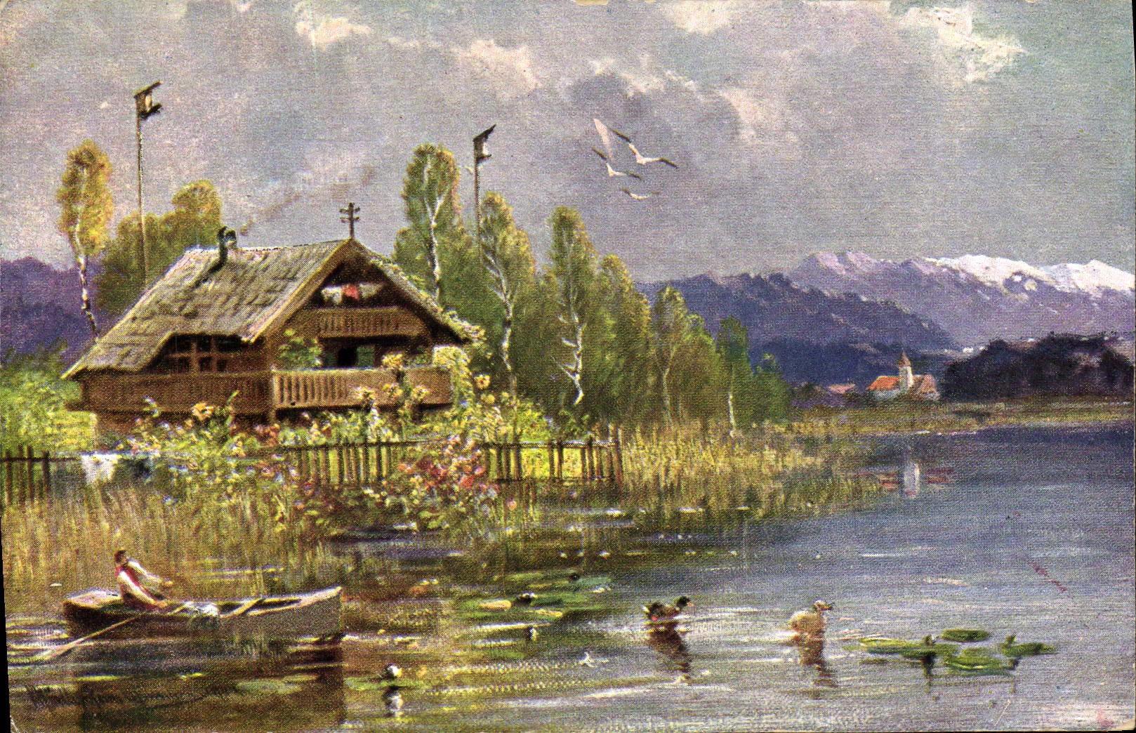 CPA Fantaisie Maison au bord de l'eau