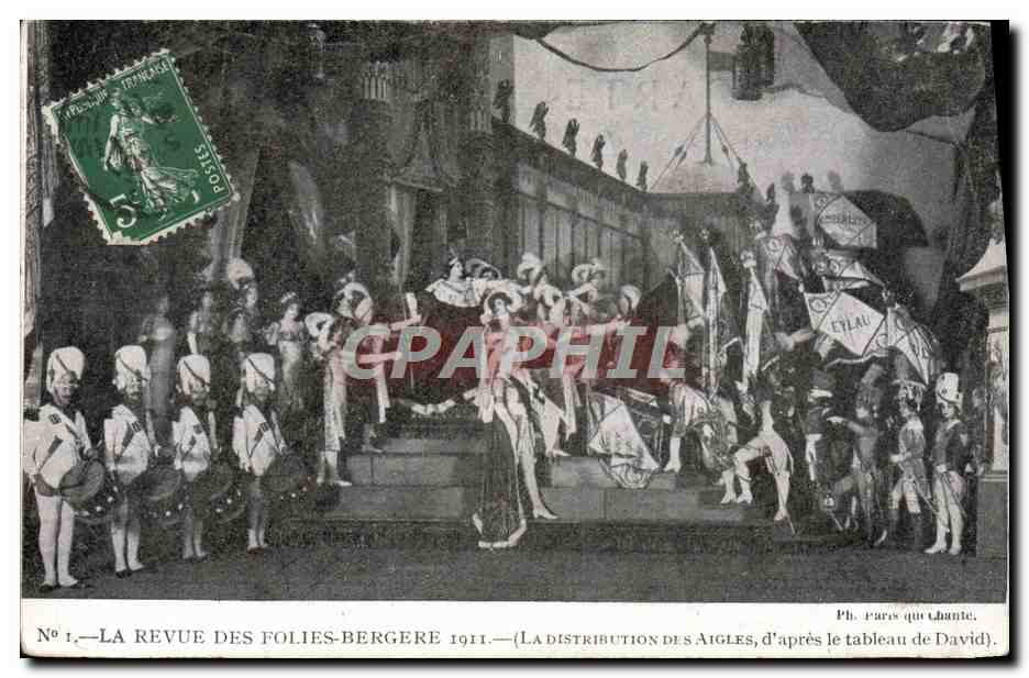 CPA La revue des Folies Bergeres 1911 Distribution des Aigles David Paris 