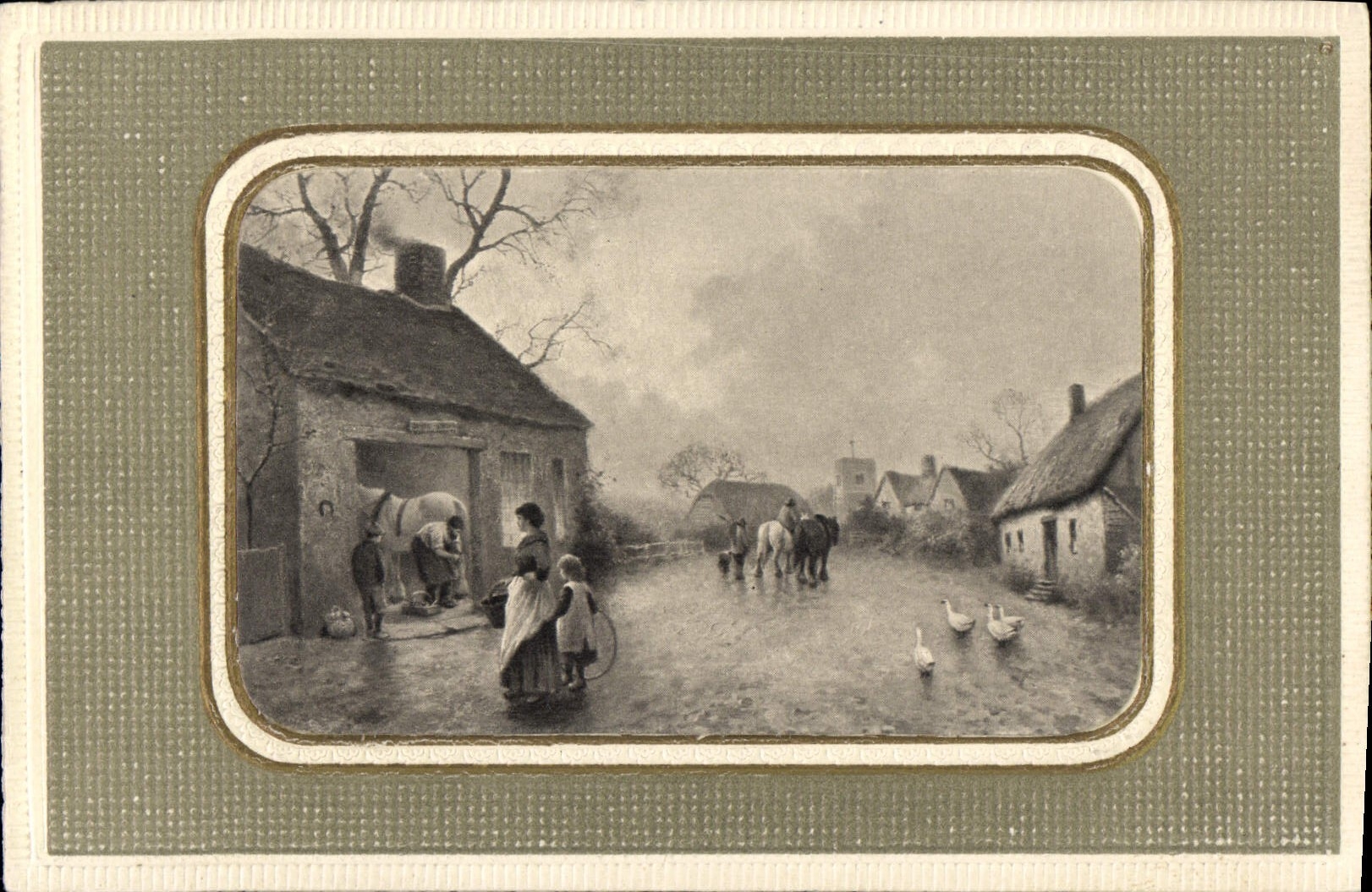CPA Fantaisie A la campagne Cheval 