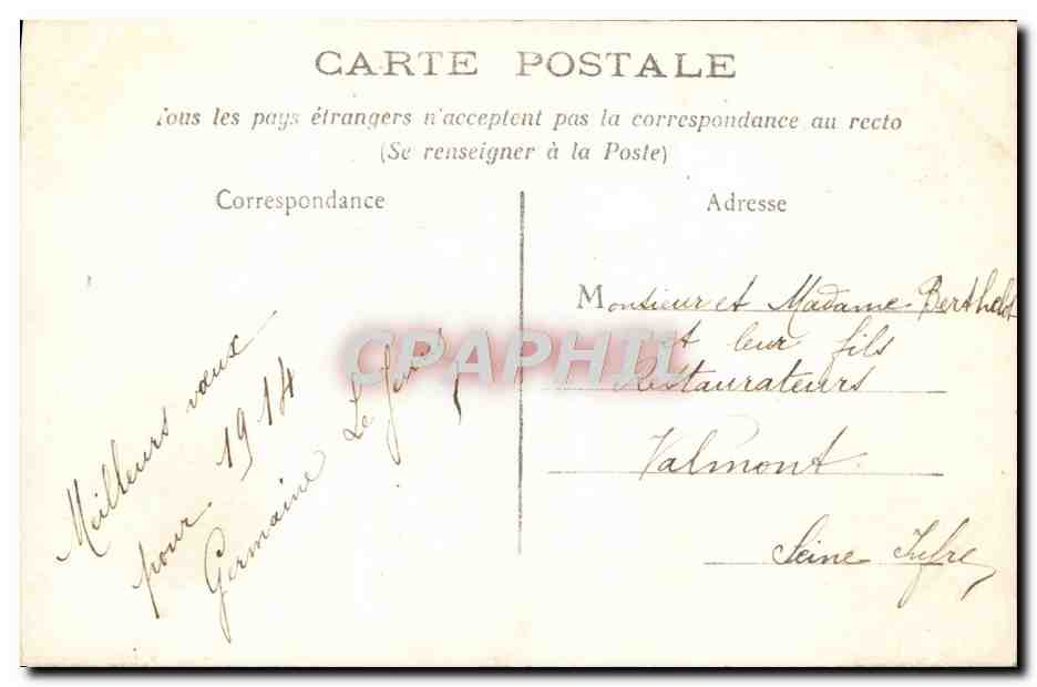 CPA Fantaisie Fleurs Corne d'abondance — Verso