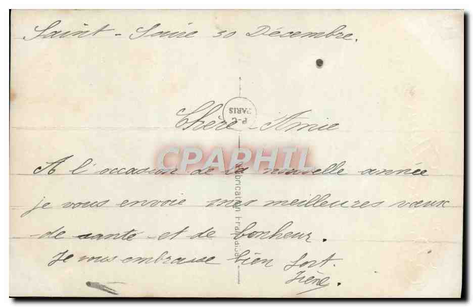 CPA Fantaisie Bonne annee — Verso