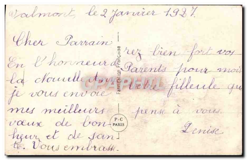 CPA Fantaisie Bonne annee — Verso