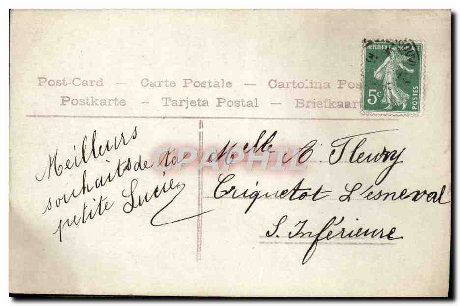 CPA Fantaisie Enfants Maitre d'ecole — Verso